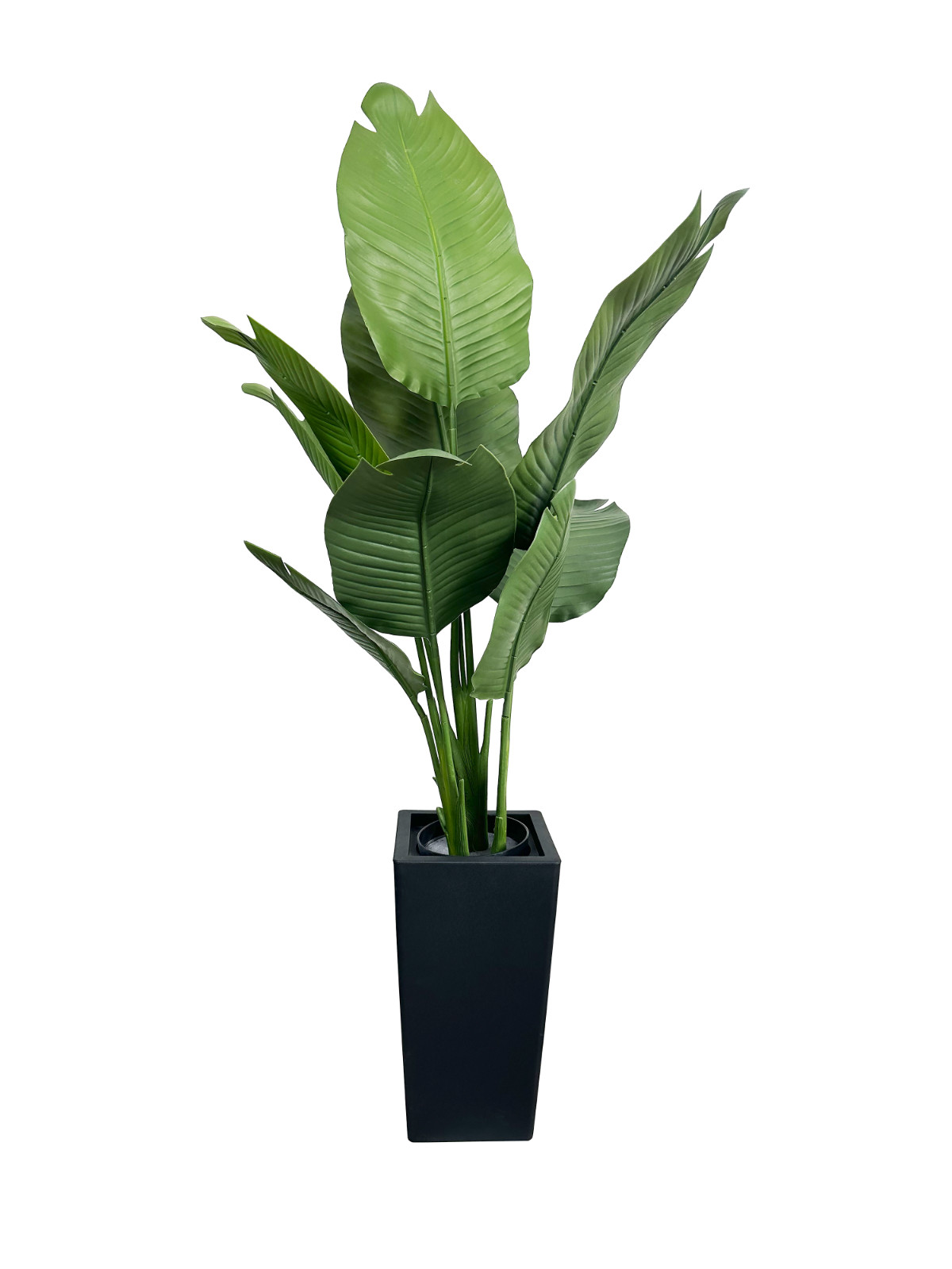 4FT Artificial Ravenna Strelitzia Bird of Paradise Plant with Tall Black Plant