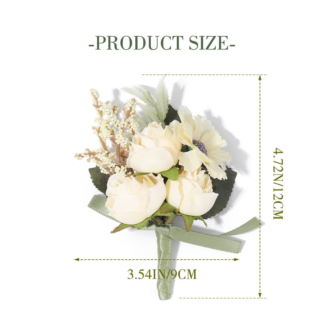 Wedding Rose Boutonniere Men’s Flower Buttonholes Groomsmans Prom Party Suit …