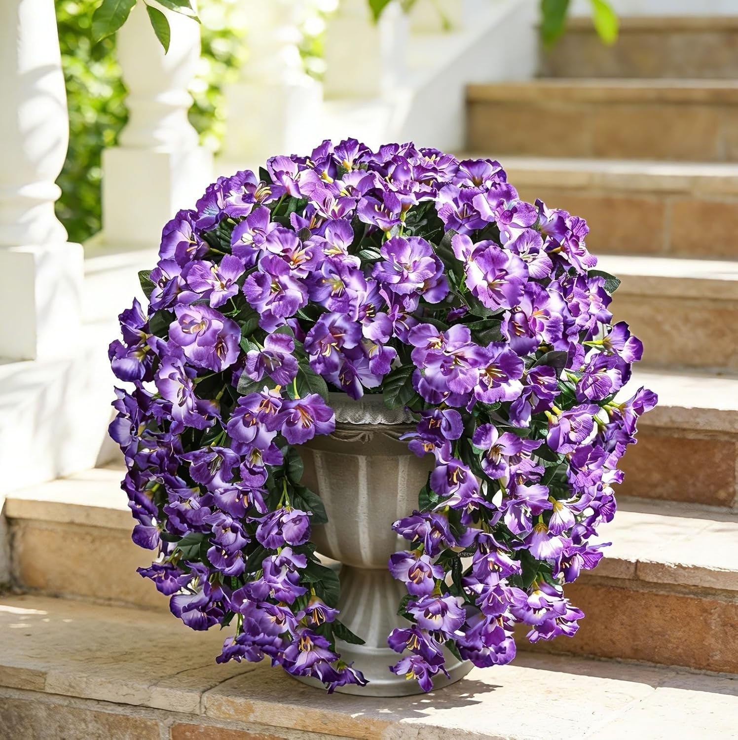 Ivydale Hibiscus Artificial Fake Hanging Flowers Plants for Outdoor Spring Decor
