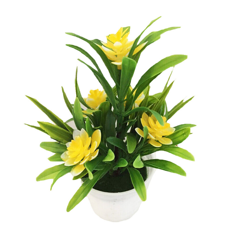 Flower Fake False Plants Flowers Artificial Garden Home Decor With Pot Outdoor