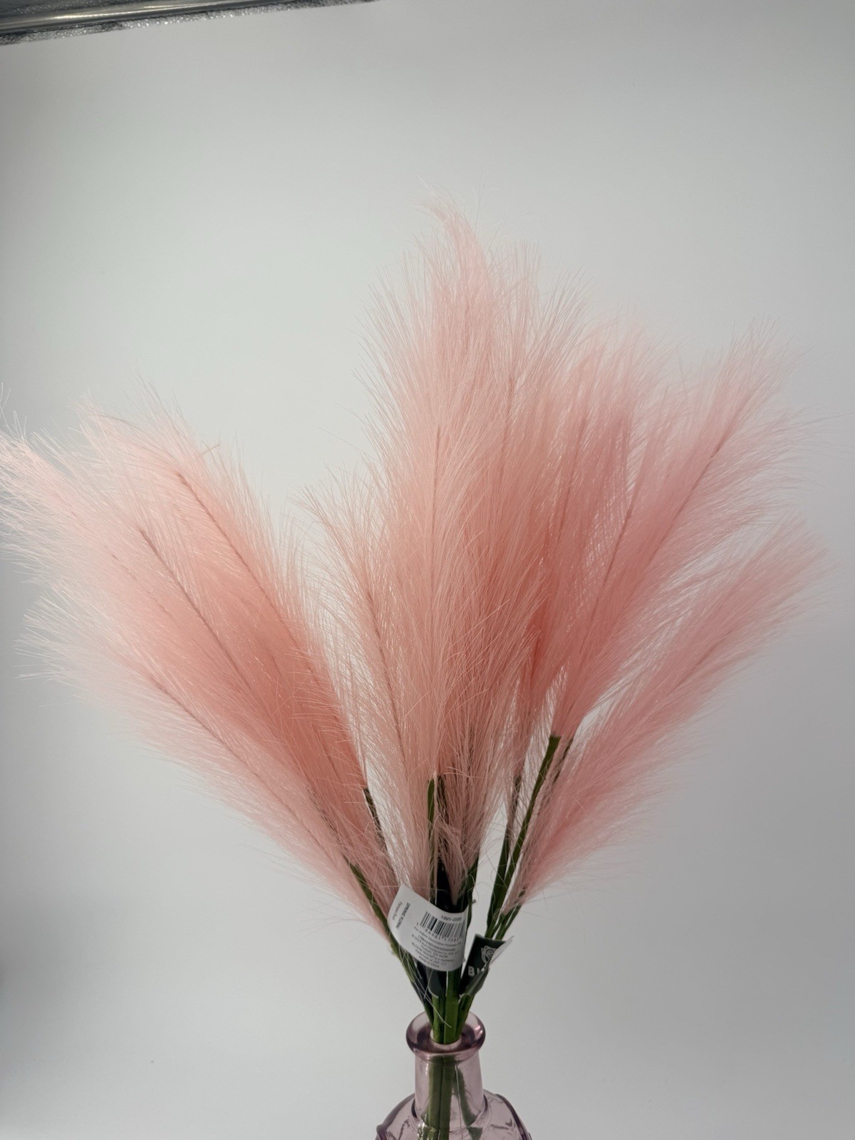 Pink Pampas Grass Decor Tall Faux Pampas Grass Large 3 Stems Pink Color 43”