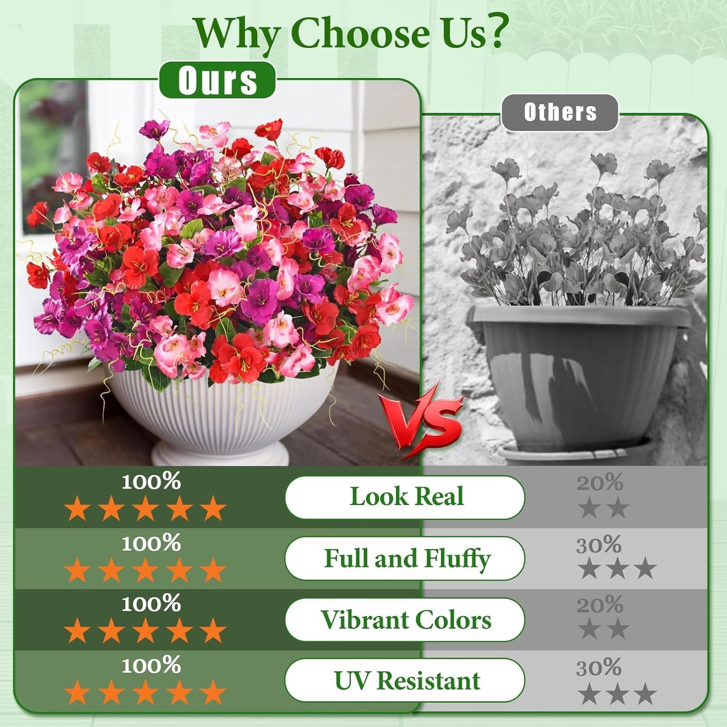 Fake Hibiscus Artificial Flowers, Outdoor, 12 Bundles, UV Resistant