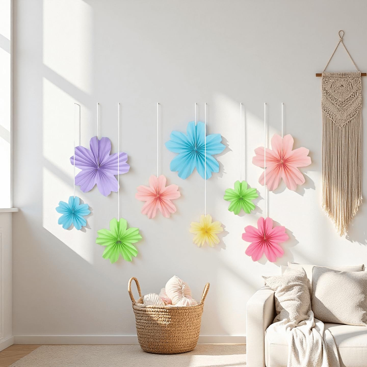 9 PCS Paper Flowers Wall Decorations Giant Floral Classroom Decor 814 Inch