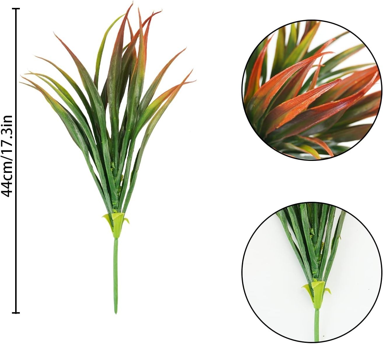 6Pcs Artificial Grass Fake Plants 17.3in Outdoor Plastic Plants UV Resistant …