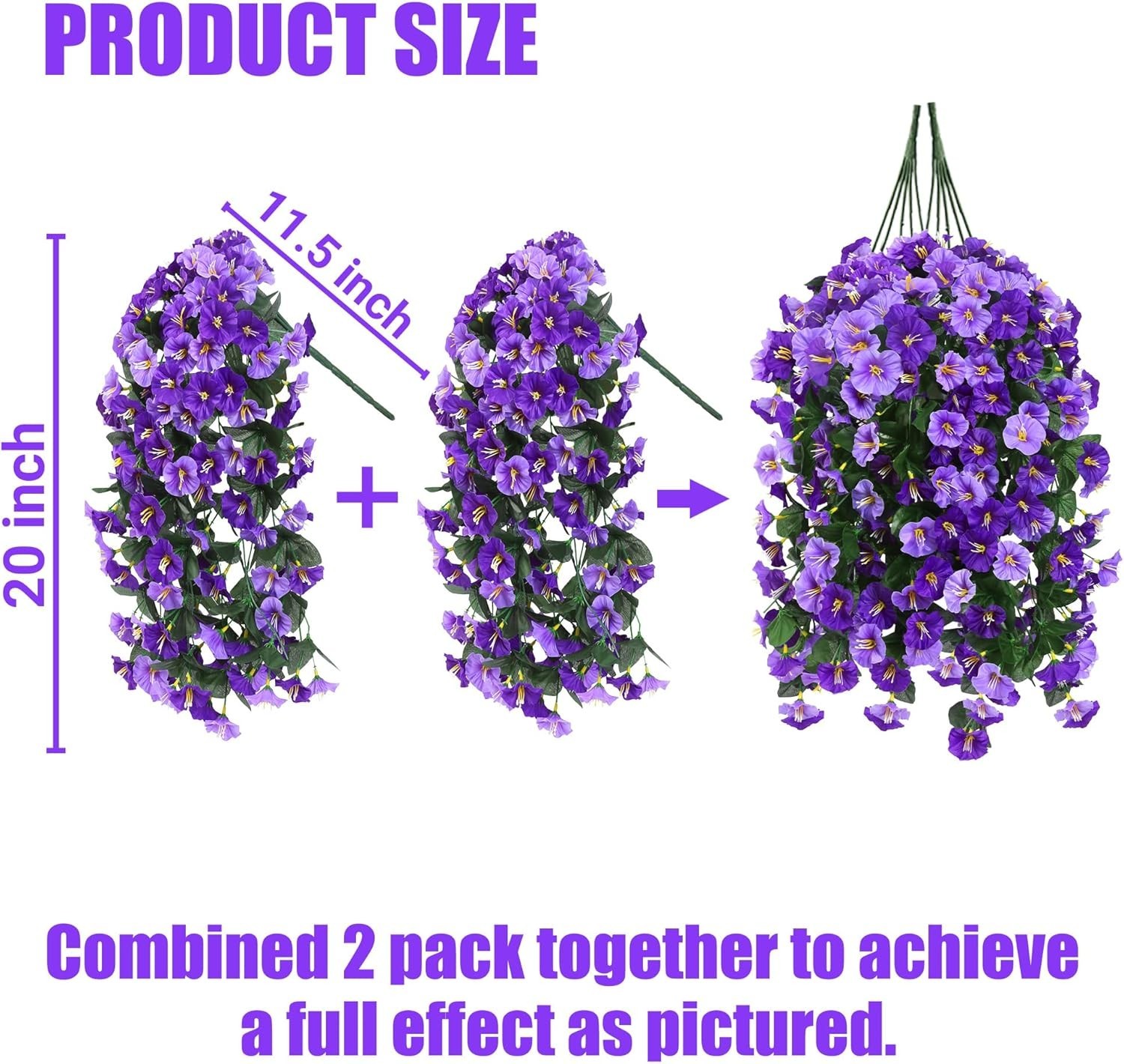 Sggvecsy Artificial Fake Hanging Flowers Plants Outdoor Outside Spring Summer…