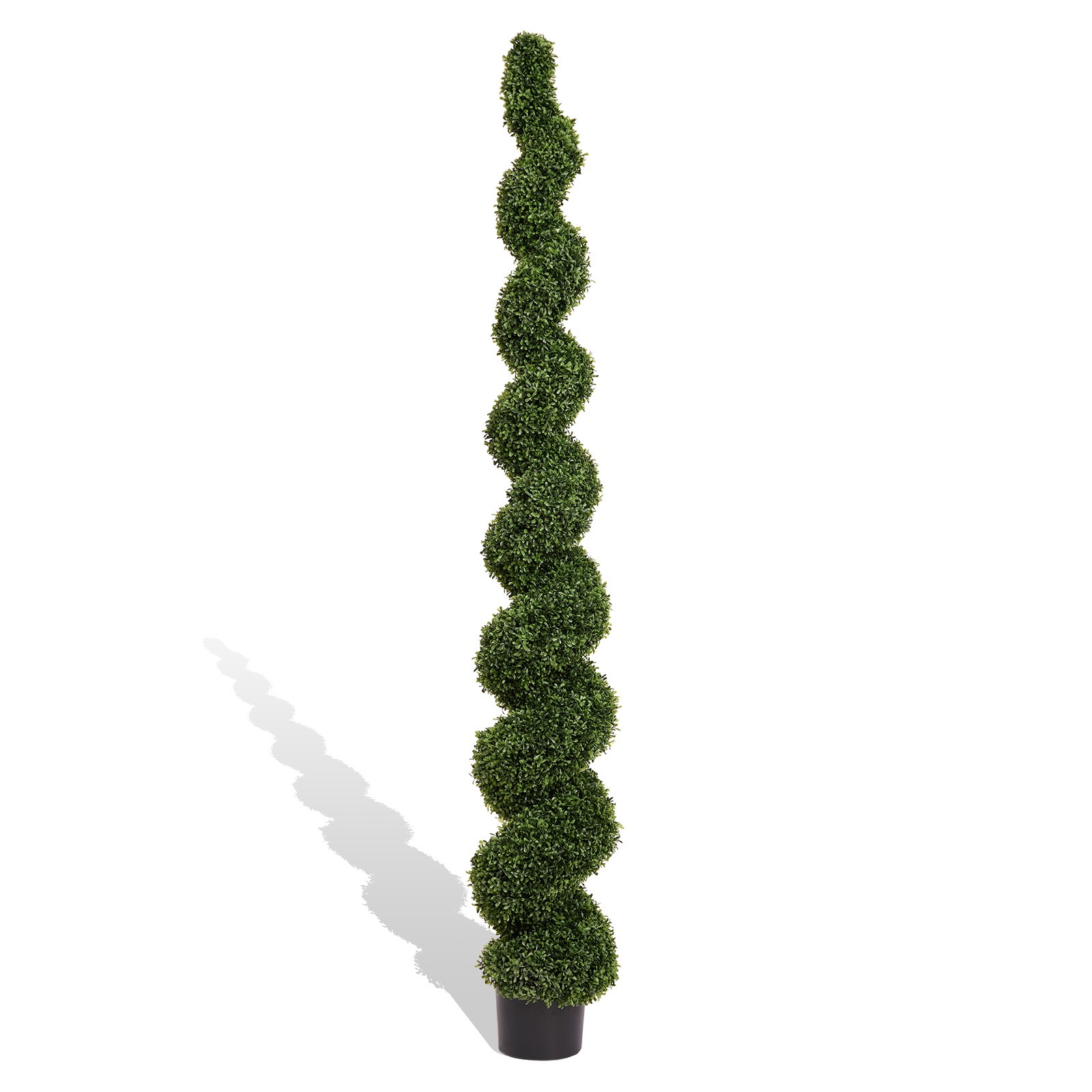 7FT Spiral Topiary Trees Artificial Outdoor Faux Boxwood Plants Potted Trees