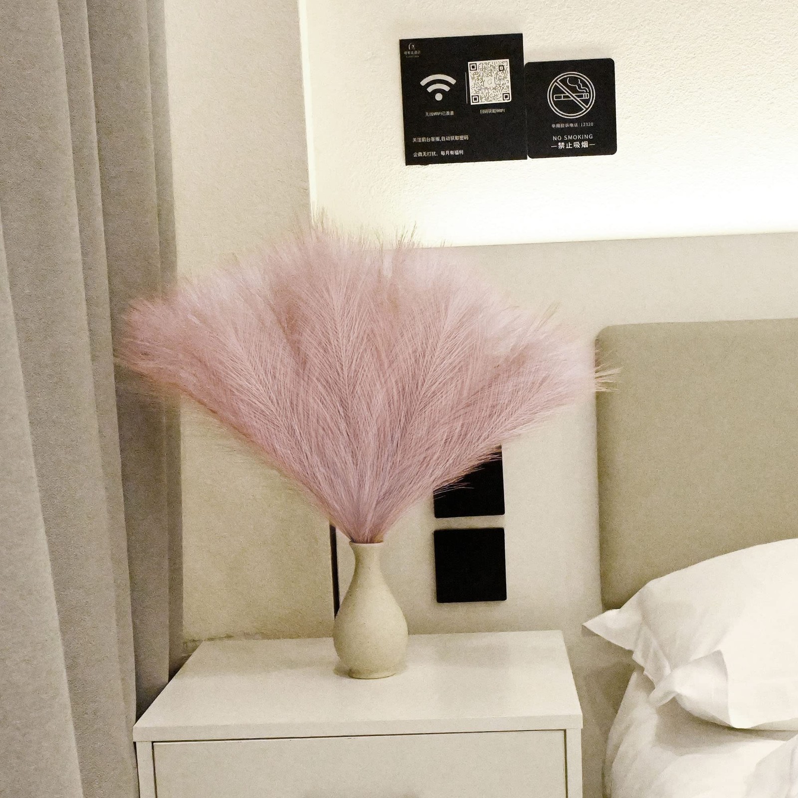 6 PCS Faux Pampas Grass Arrangement – 18″/45cm Artificial Fluffy Pompous Gras…