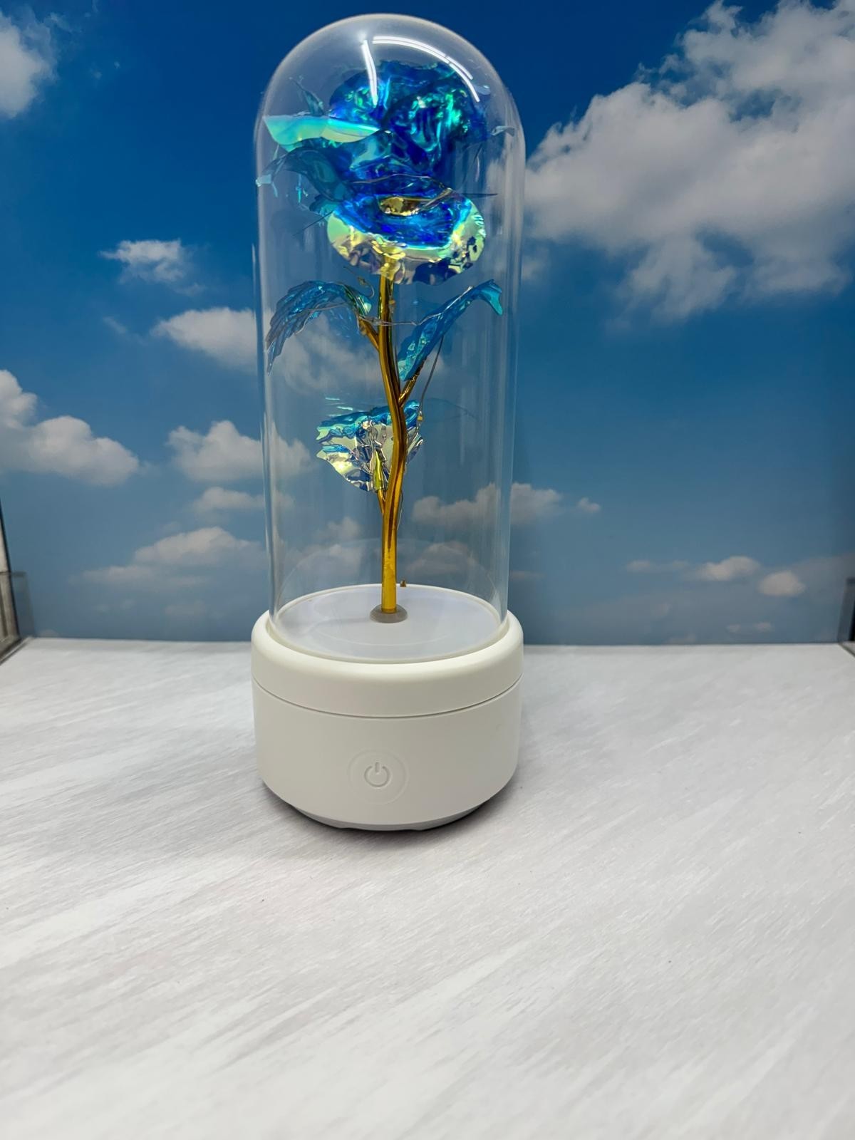 Eternally Enclosed Rose Flower – Featuring LED Lights and Bluetooth Speaker