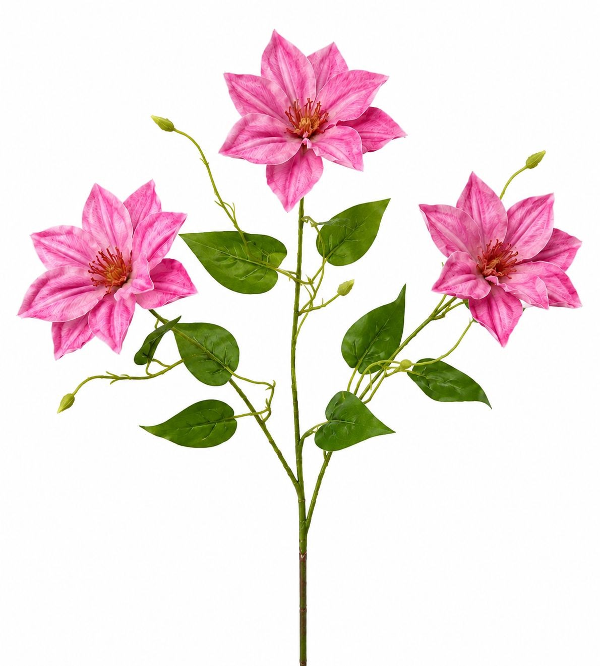 Pink Clematis Stem Faux Flower Branch Floral Stem Cottagecore Wedding Flower Far