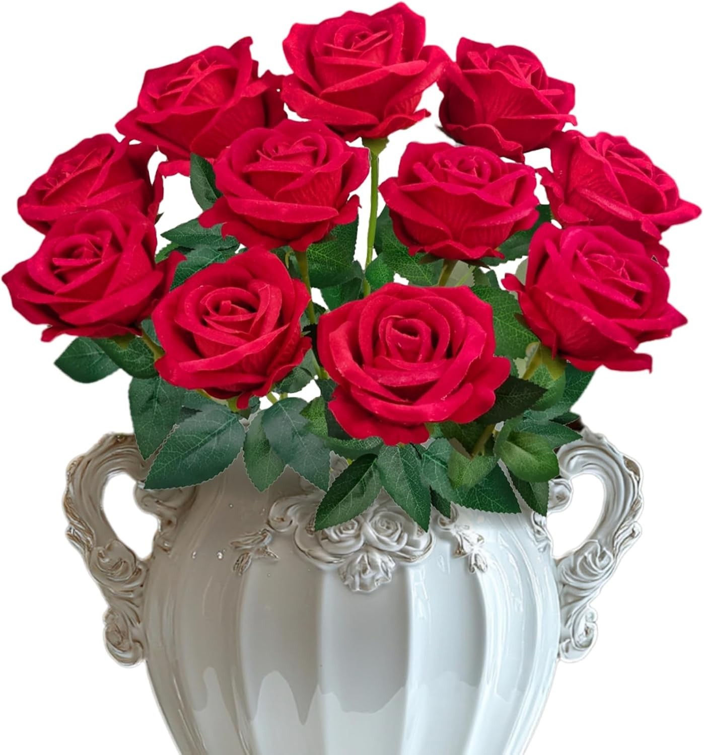 Maintenance-Free 10 PCS Velvet Red Flowers – Perfect for Bouquets & Centerpieces