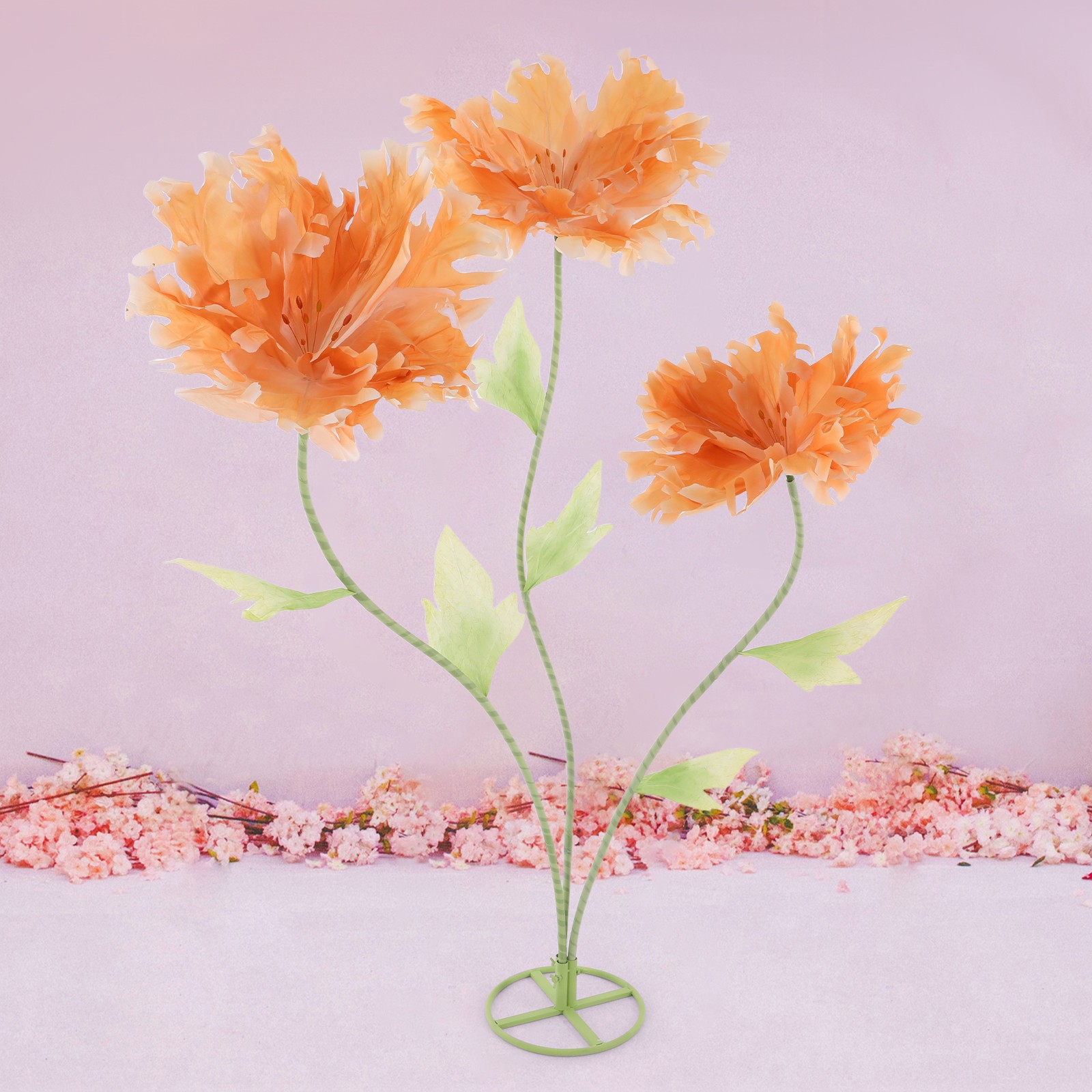 3 Heads Giant Artificial Flowers Wedding Artificial Flower Decoration Stand