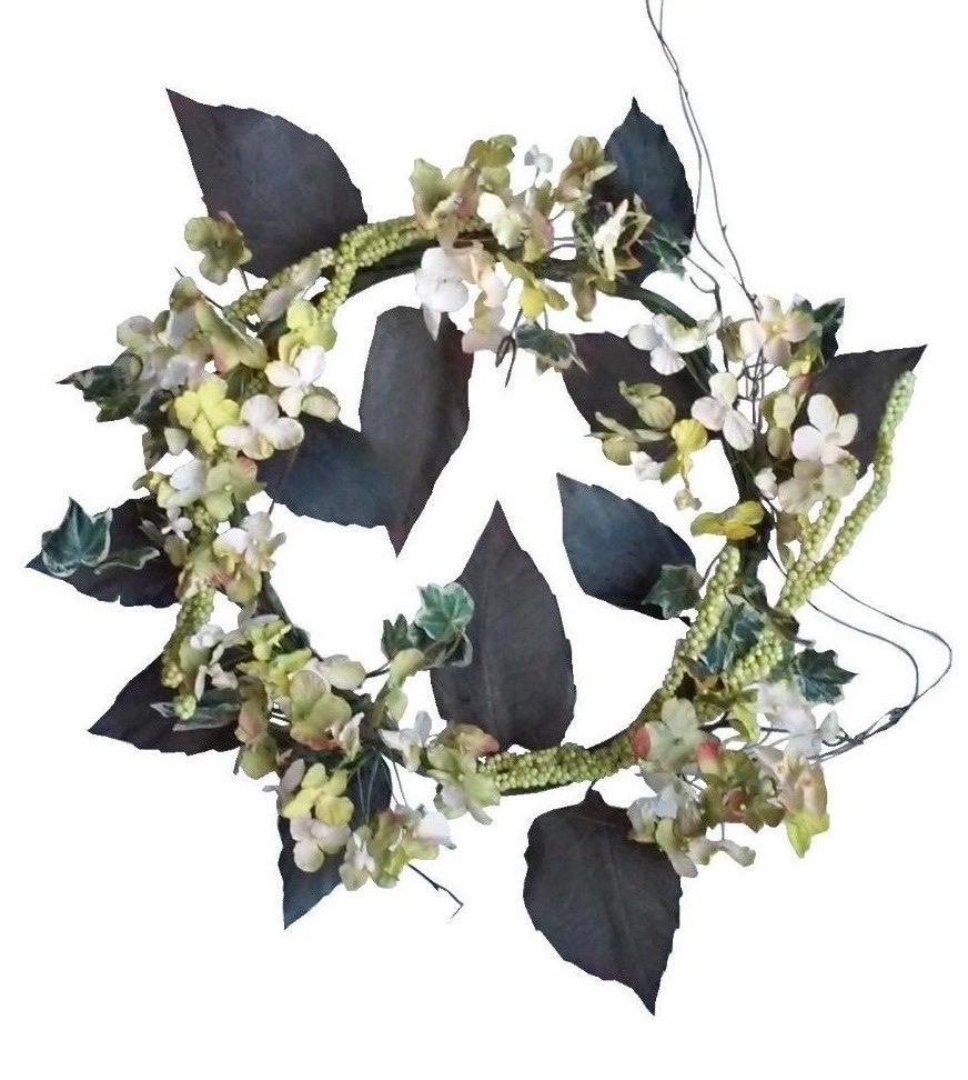 Sage Handcrafted Hydrangea 15″ Wreath Flower Door Wall Window Home Office Decor