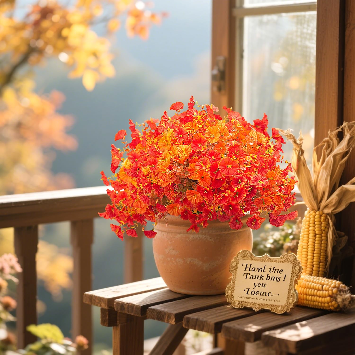 16 Bundles Artificial Fall Flowers No Fade Faux Autumn Plants, Fake Indoor Ou…