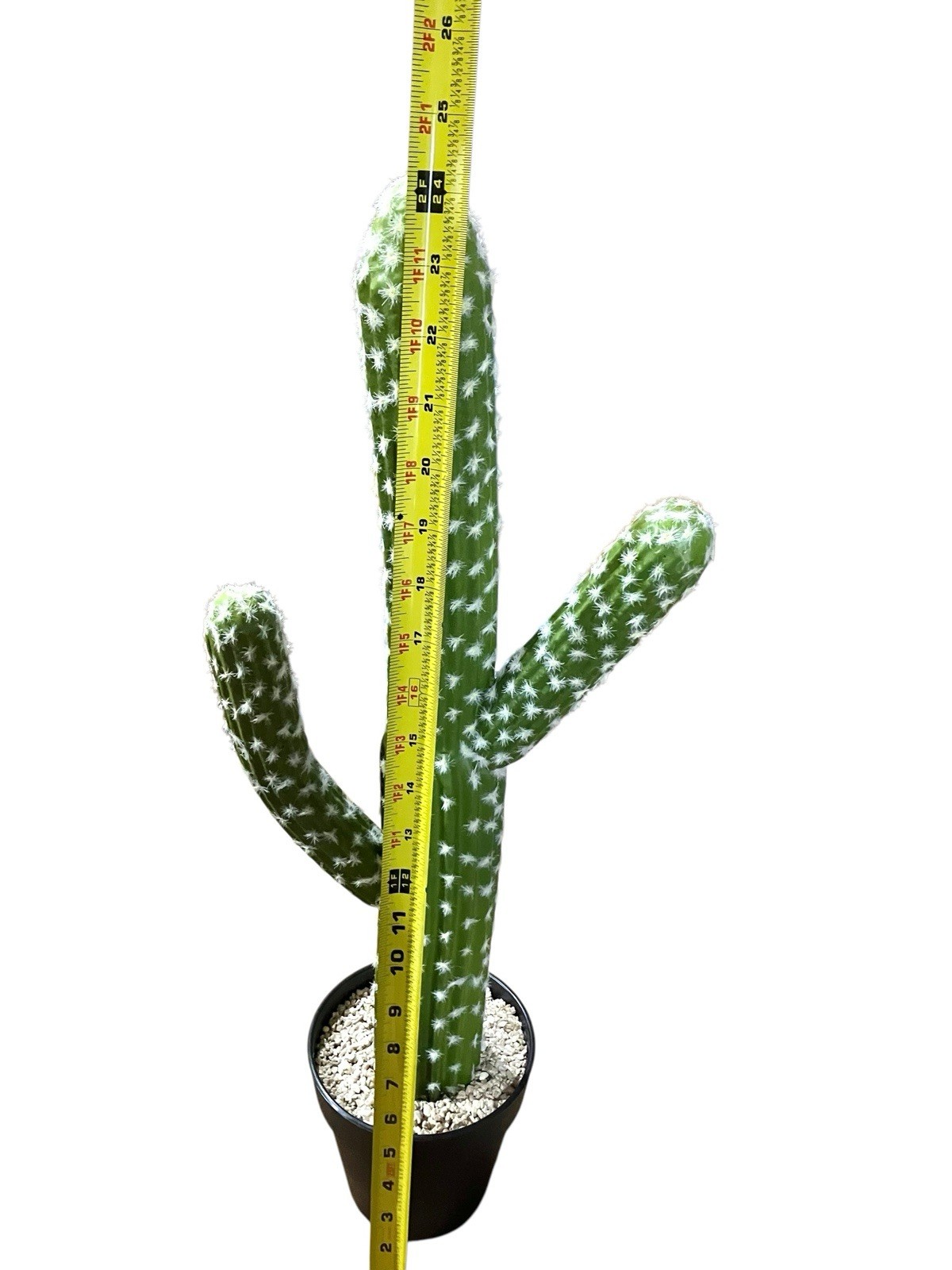 Artificial Cactus Succulent Plant 24” Home Or Office Decor With Black Planter