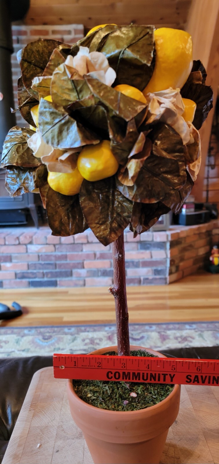 18″ Artificial Lemon Ball Topiary Tree W/Pot