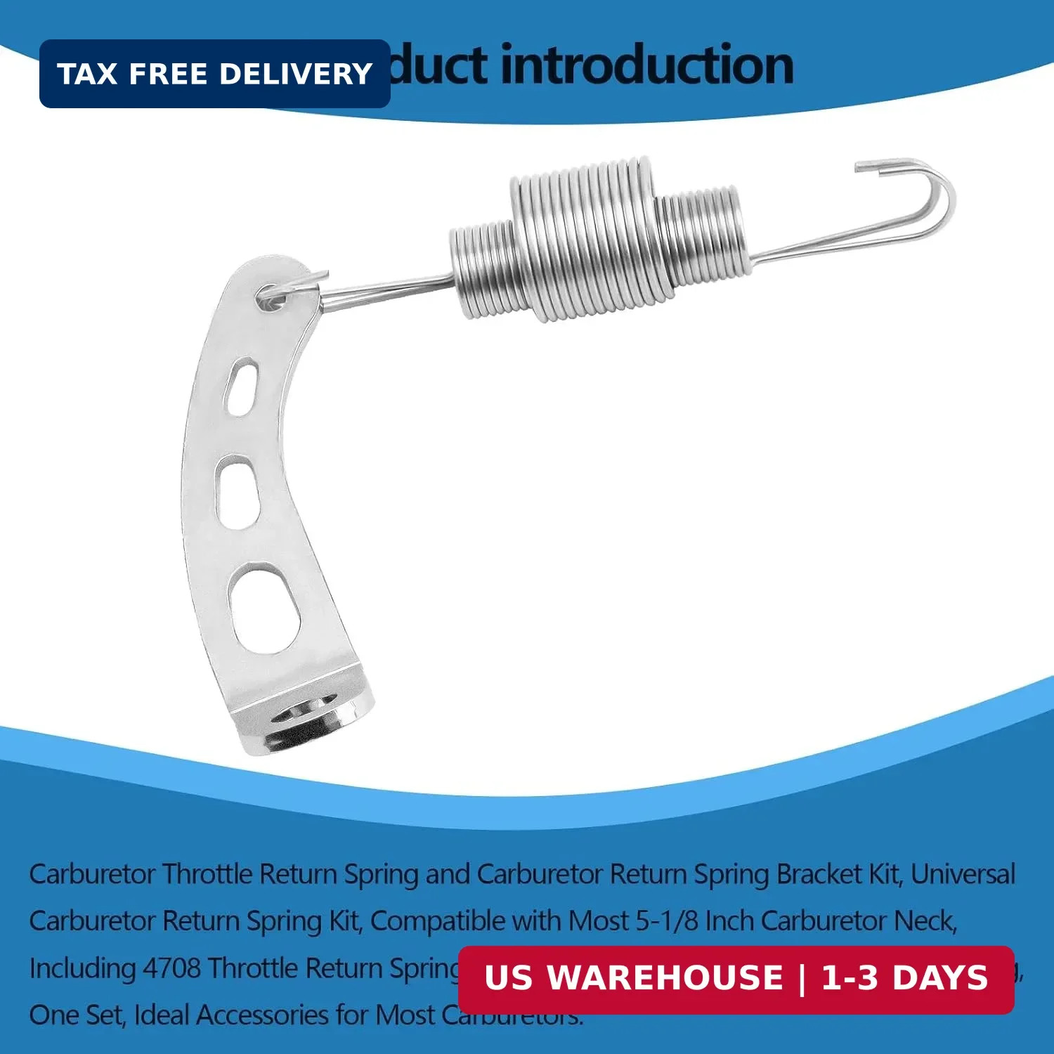 Carburetor Throttle Return Spring & Bracket Kit for 5-1/8 Carb Throttle Systems