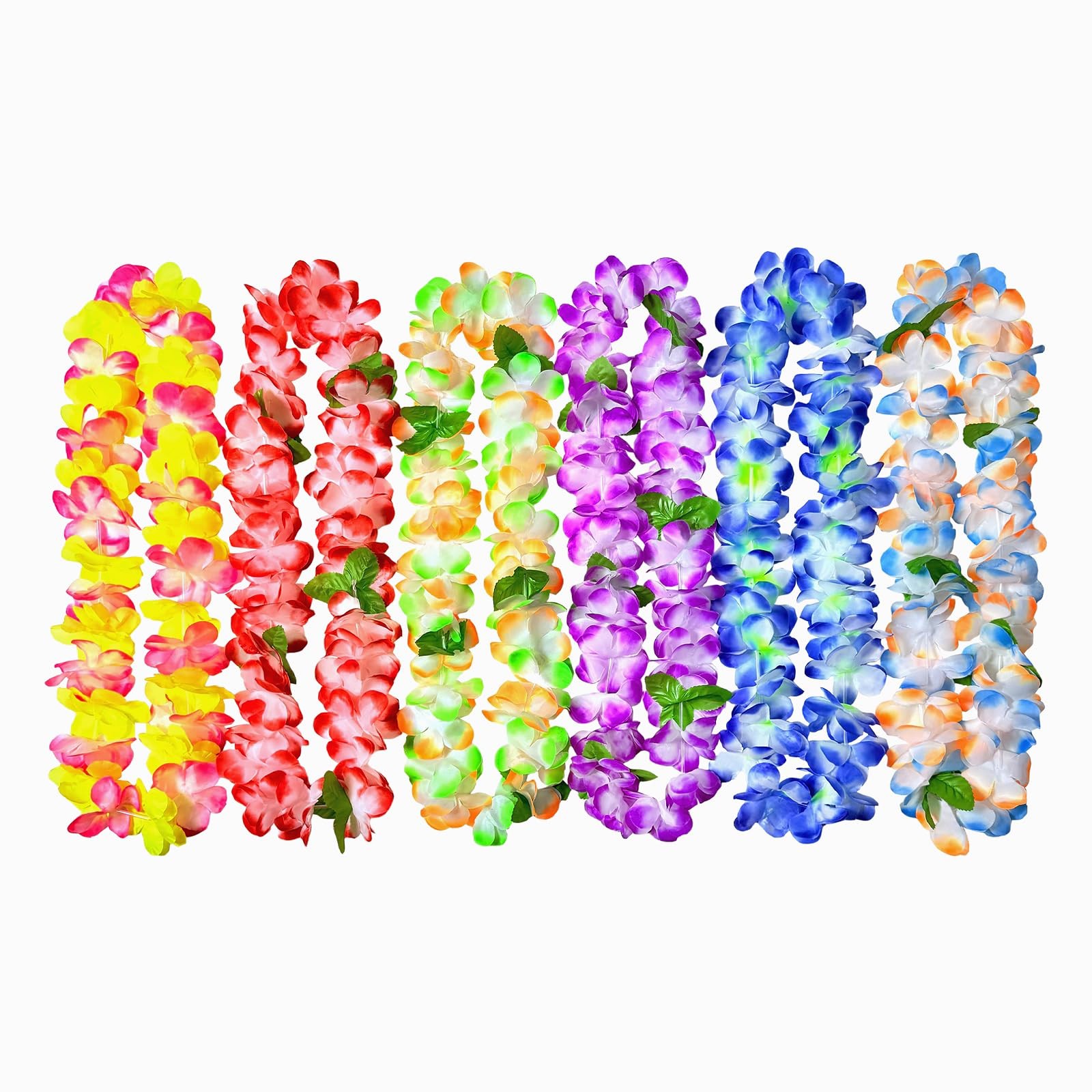 12 Counts Hawaiian Leis for Luau Party Supplies, Tropical Flower Lei Decorati…