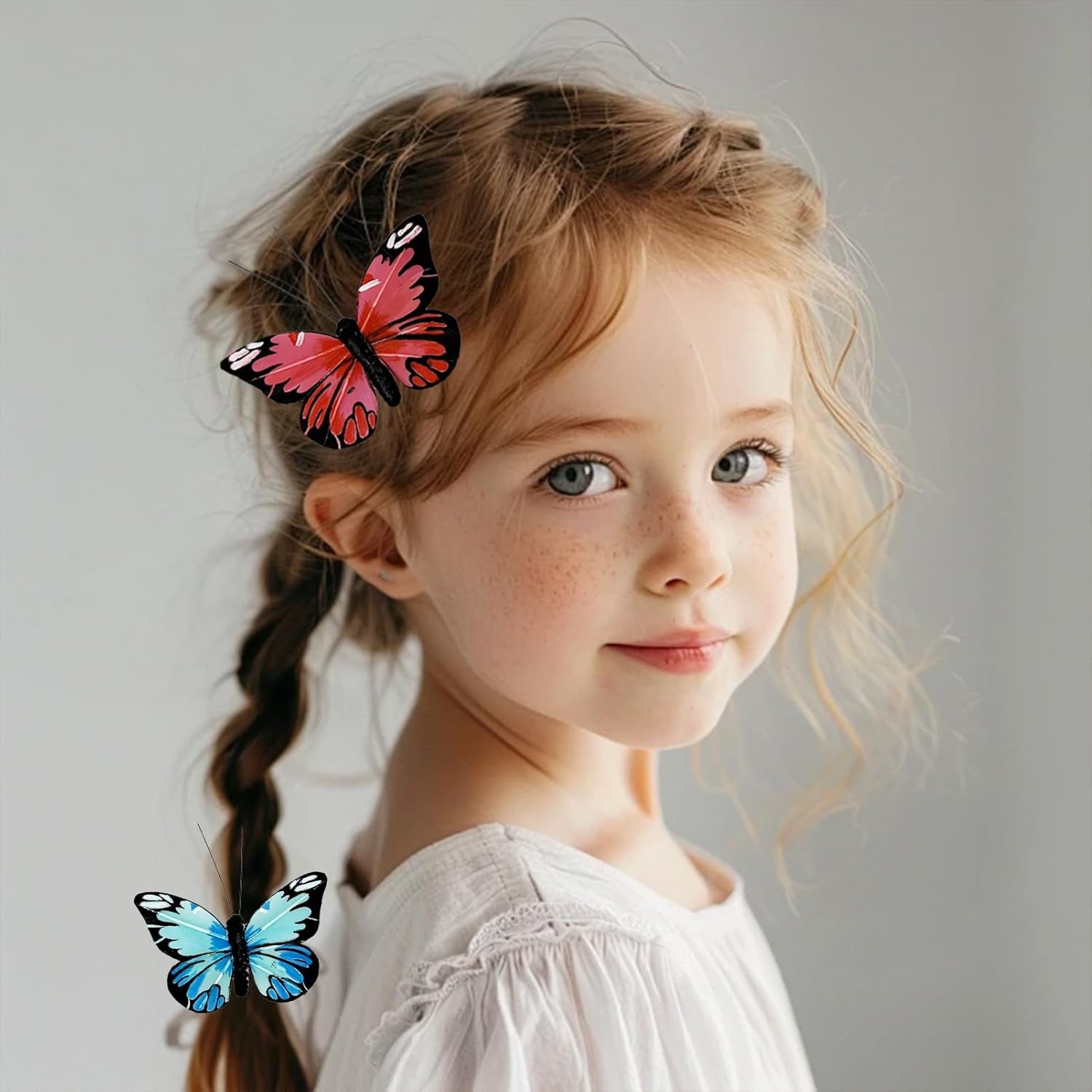 Feather Butterfly Set of 12 Clip on Artificial Butterflies Crafts Christmas