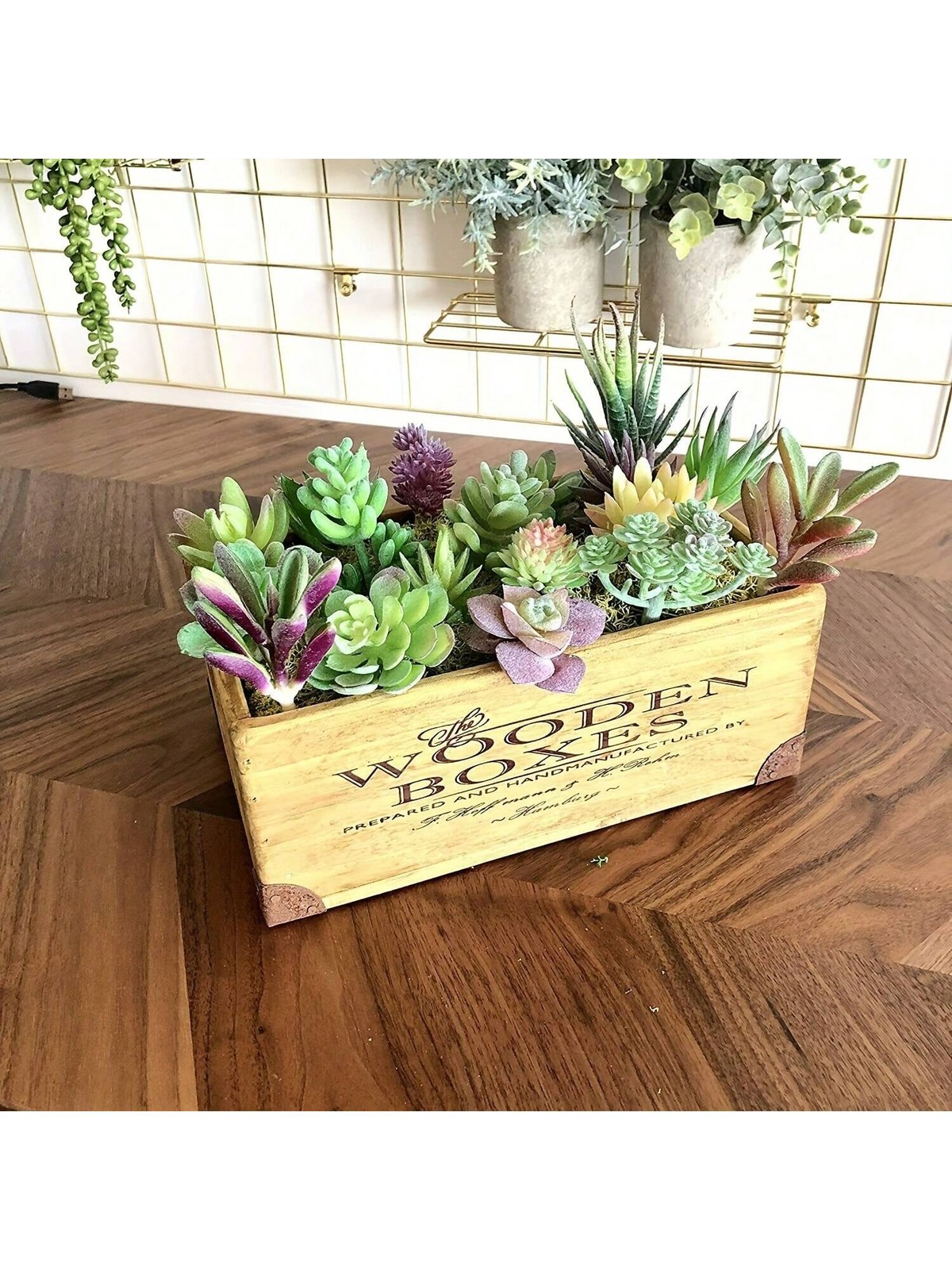 16Pack Flocked Green Floral Mini Artificial Succulents Fake Succulent Plant Set