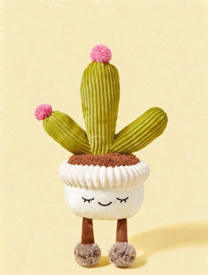 New Set of 3 Flower Pot Plant Plushies Yellow Flower Cactus Pink Flower