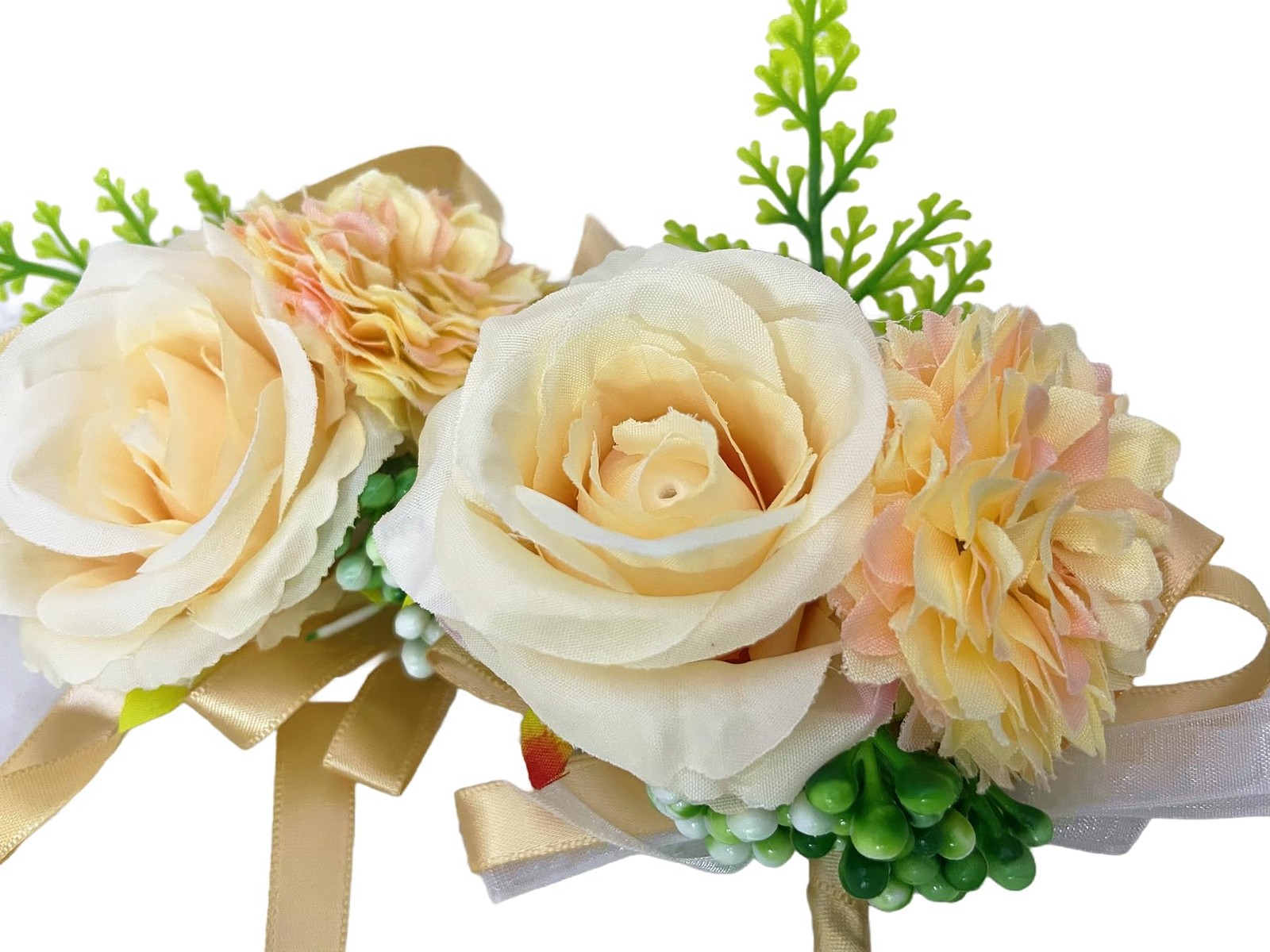 Rose Flower Wrist Corsage Boutonniere Set Handmade Artificial Corsage Set Bri…