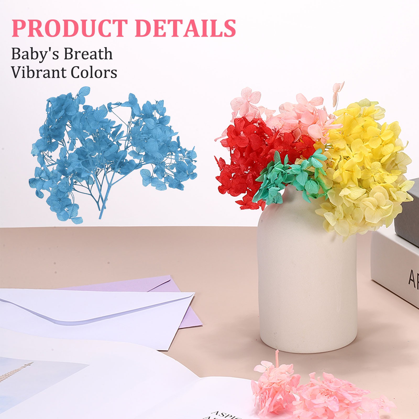 10g Mini Dried Hydrangea Flower Natural Pressed Flower Real Hydrangeas Blue