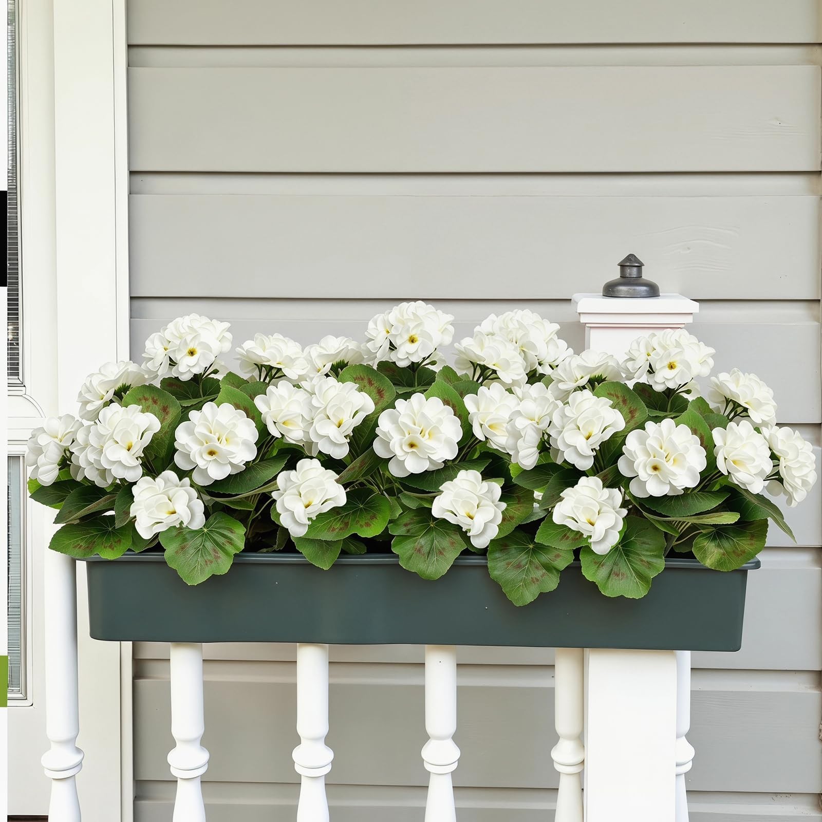 6 Bundles Artificial Geranium White Fake Flowers Simulation Plant Man Made Ge…