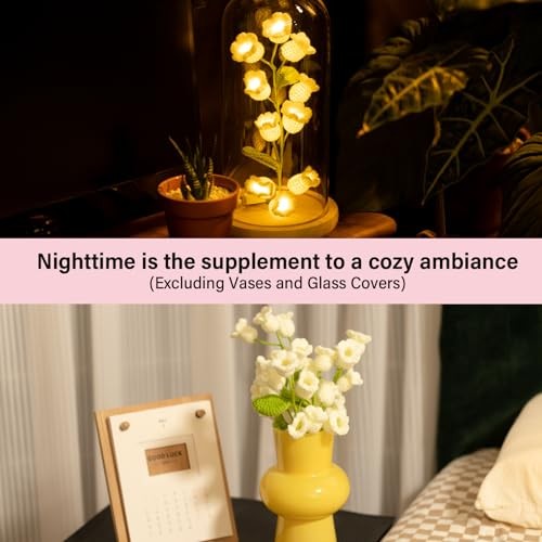 Lily of The Valley Lamp Crochet Flowers Bouquet Cute Night Light for 1pc