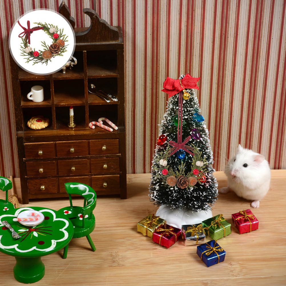 5 Pcs Farmhouse Front Door Decoration Christmas Mini Cabinet Wreaths
