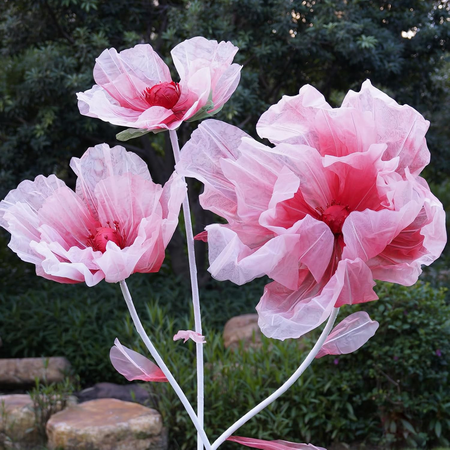Giant Artificial Flower Decor with Stand,Oversized Freestanding Gradient Stateme