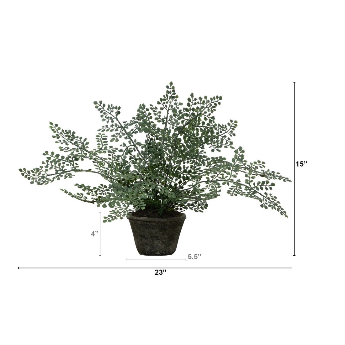 15″ Maiden Hair Artificial Plant in Decorative Planter