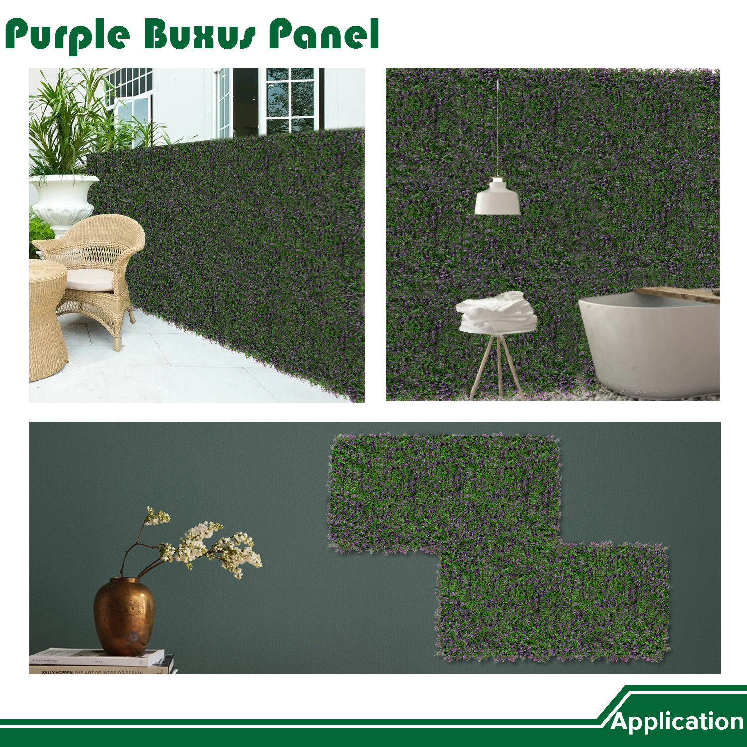 20″ Artificial Faux Lavender Buxus Leaf Ivy Mats Greenery Home Festival Decor