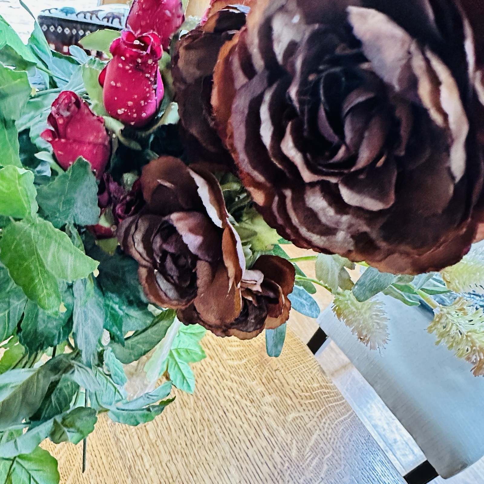 2 Artificial Rose Flower Bouquets Decorations Home Decor Wedding Summer Cemetery