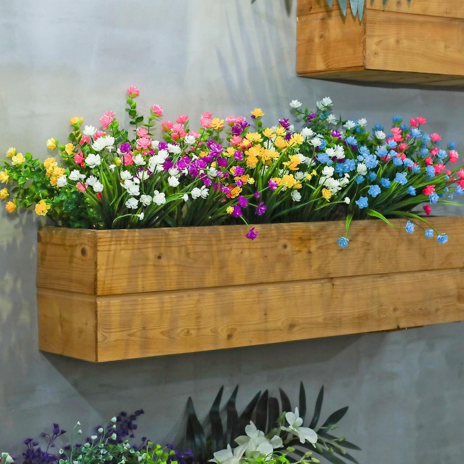 Faux Flower Set – 12 Lifelike UV Resistant Plants for Indoor & Outdoor Elegance