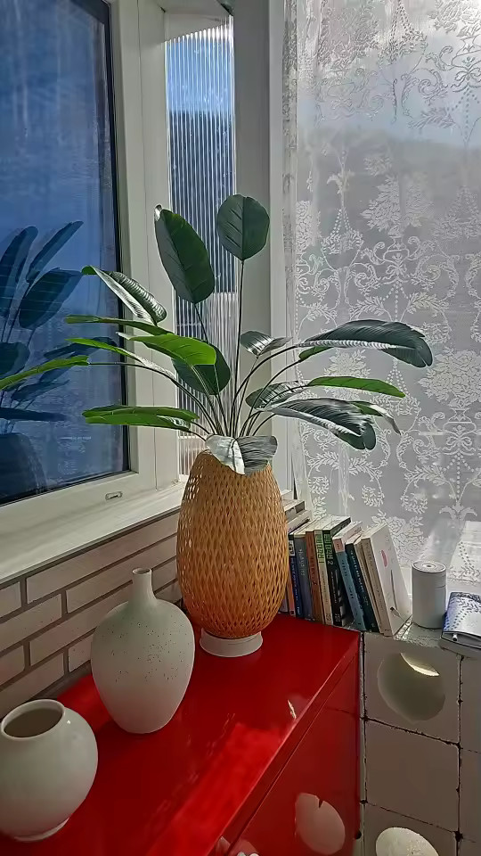 1pc Artificial Tropical Palm Tree Monstera Fake Banana Plant Home Garden Decor