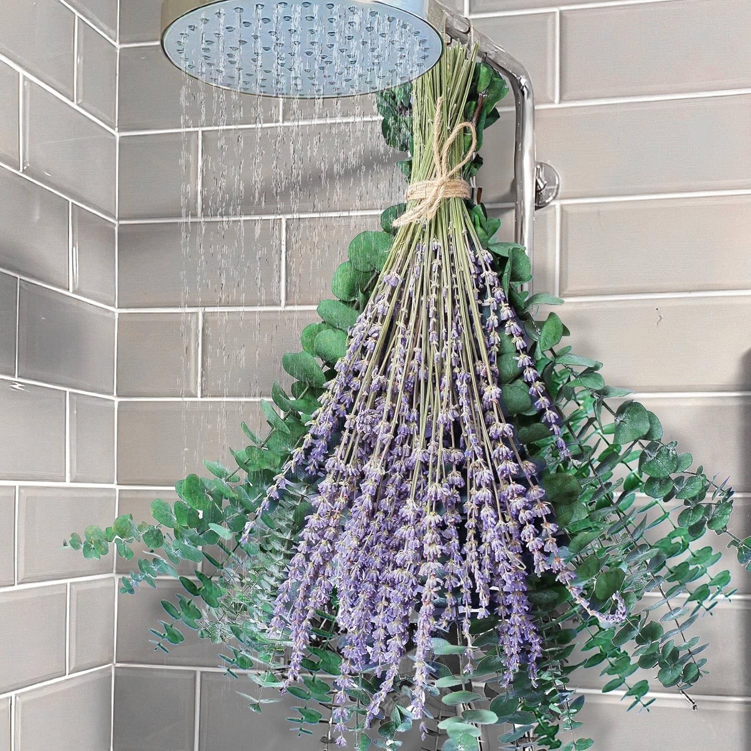 70PCS Preserved Eucalyptus Stems & Dried Lavender Bundles for Shower, 17” Na…