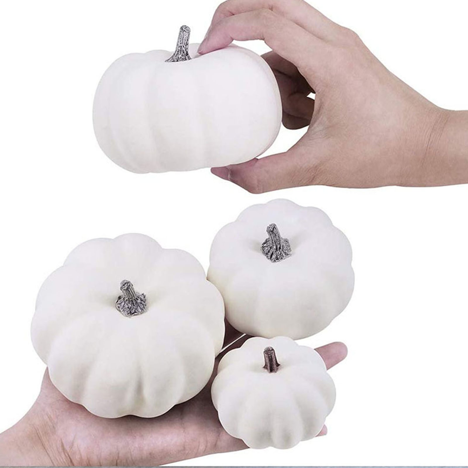 New 12Pcs Lifelike Artificial Pumpkins For Fall Harvest Party Decor