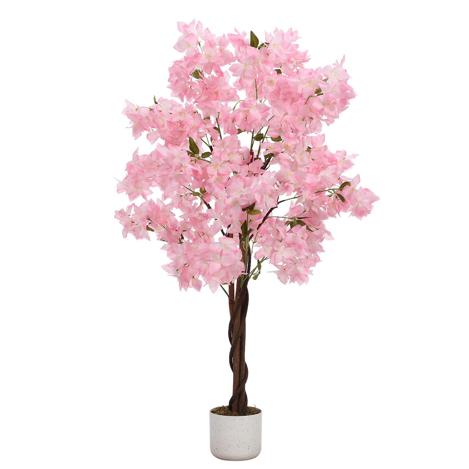 4FT Artificial Cherry Blossom Tree w/ Planter Indoor Realistic Faux Pink Flower