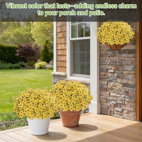 Artificial Flowers Fake Plants for Outdoors Artificial Flowers(13 Pcs) Yellow