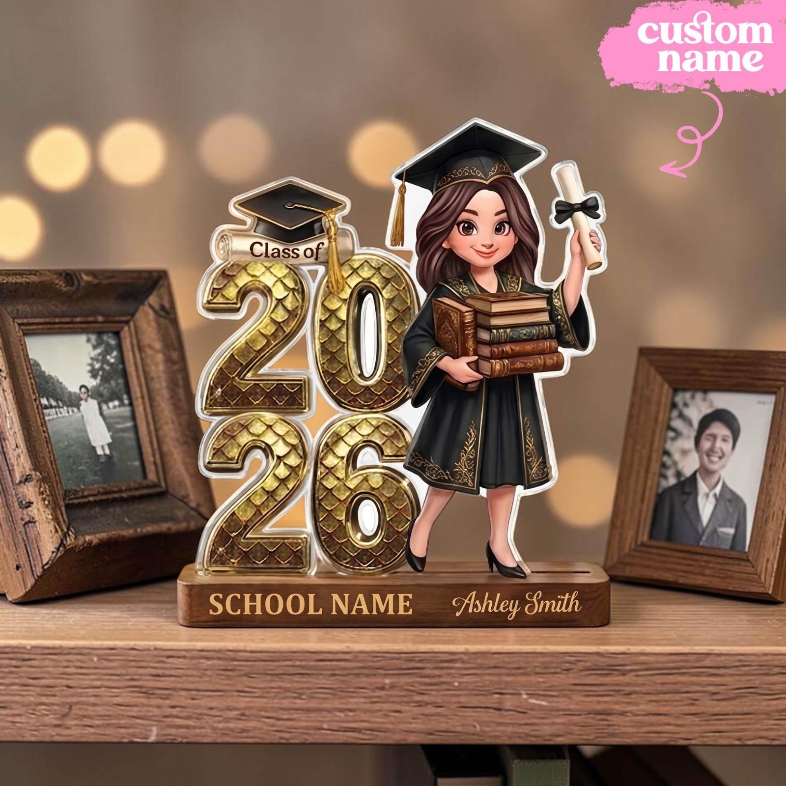 Personalized 2026 Graduation Acrylic Block, Class of 2026 Keepsake, Custom decor