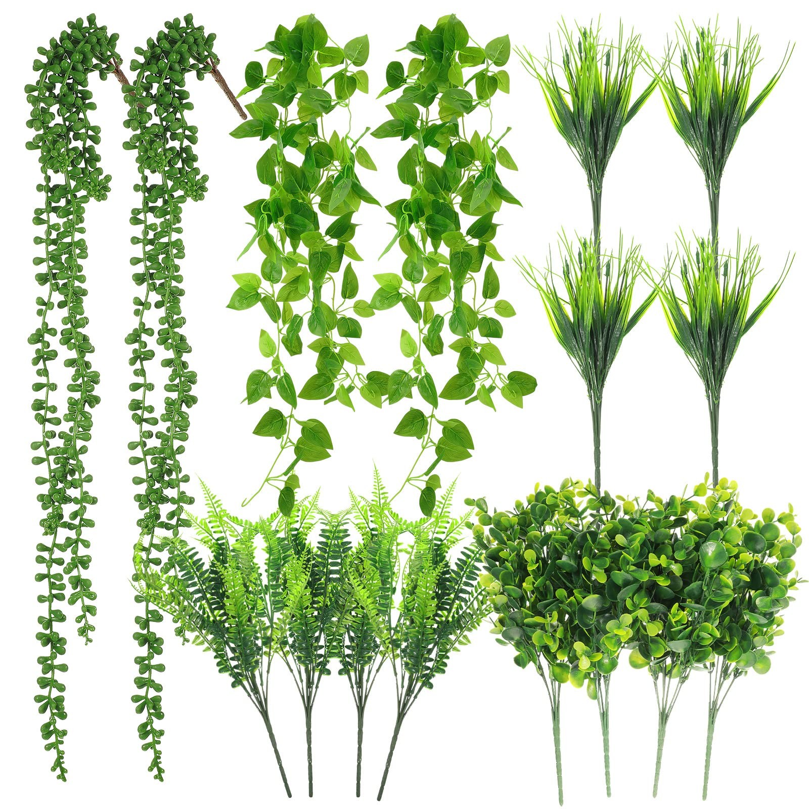 16 Bundles Artificial Hanging Plants Artificial Succulents Fake String of Pea…