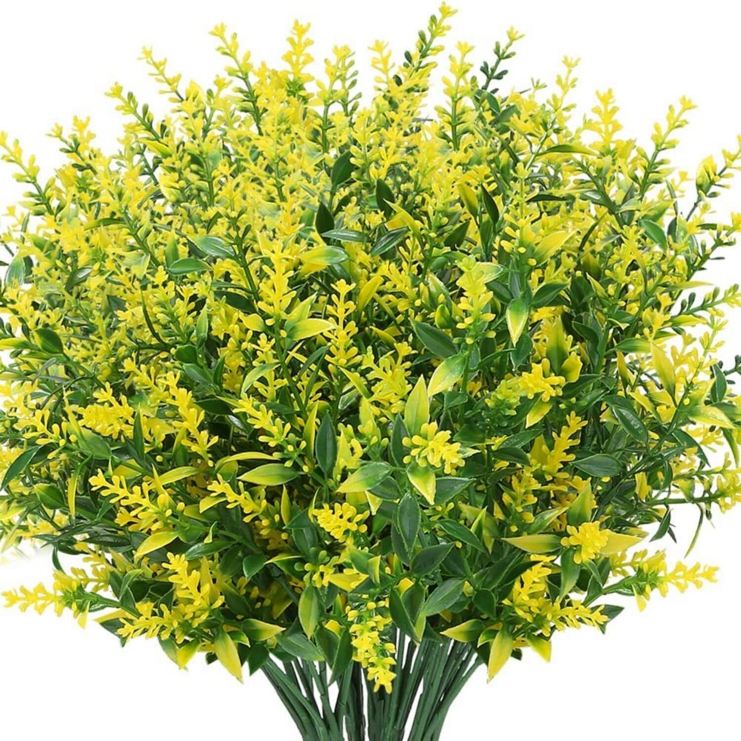 8 Bundles Artificial Flowers Fake Plants Outdoor Yard Garden Wedding Home Decor