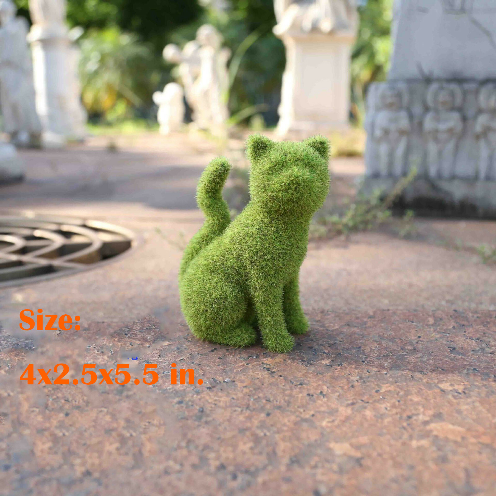 Dog Statue Decorative Cat Topiary Flocking Sculptures Outdoor Garden Yard Decor