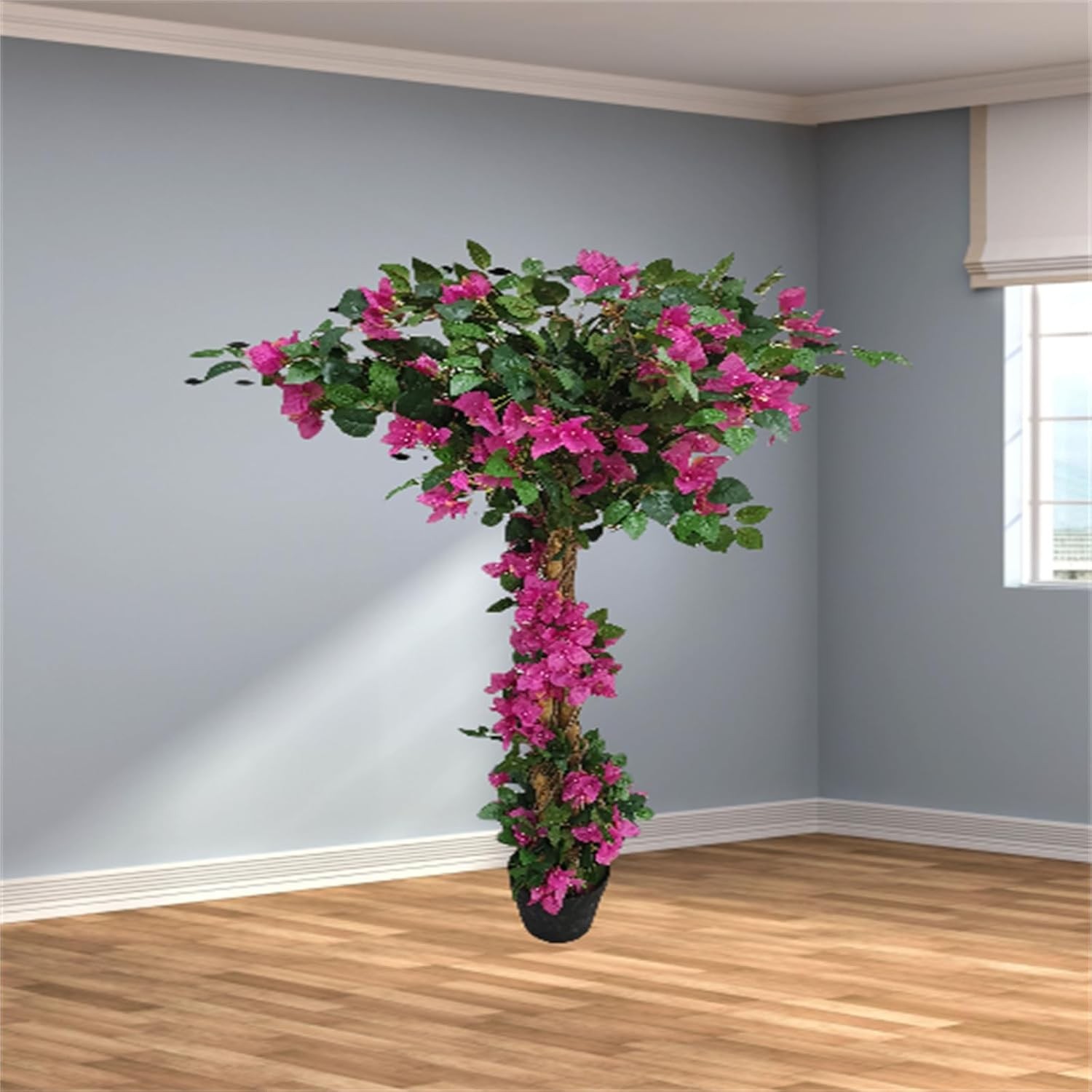Artificial Flower Tree, 125cm Tall Faux Potted Floral Tree, Fake Indoor Tree