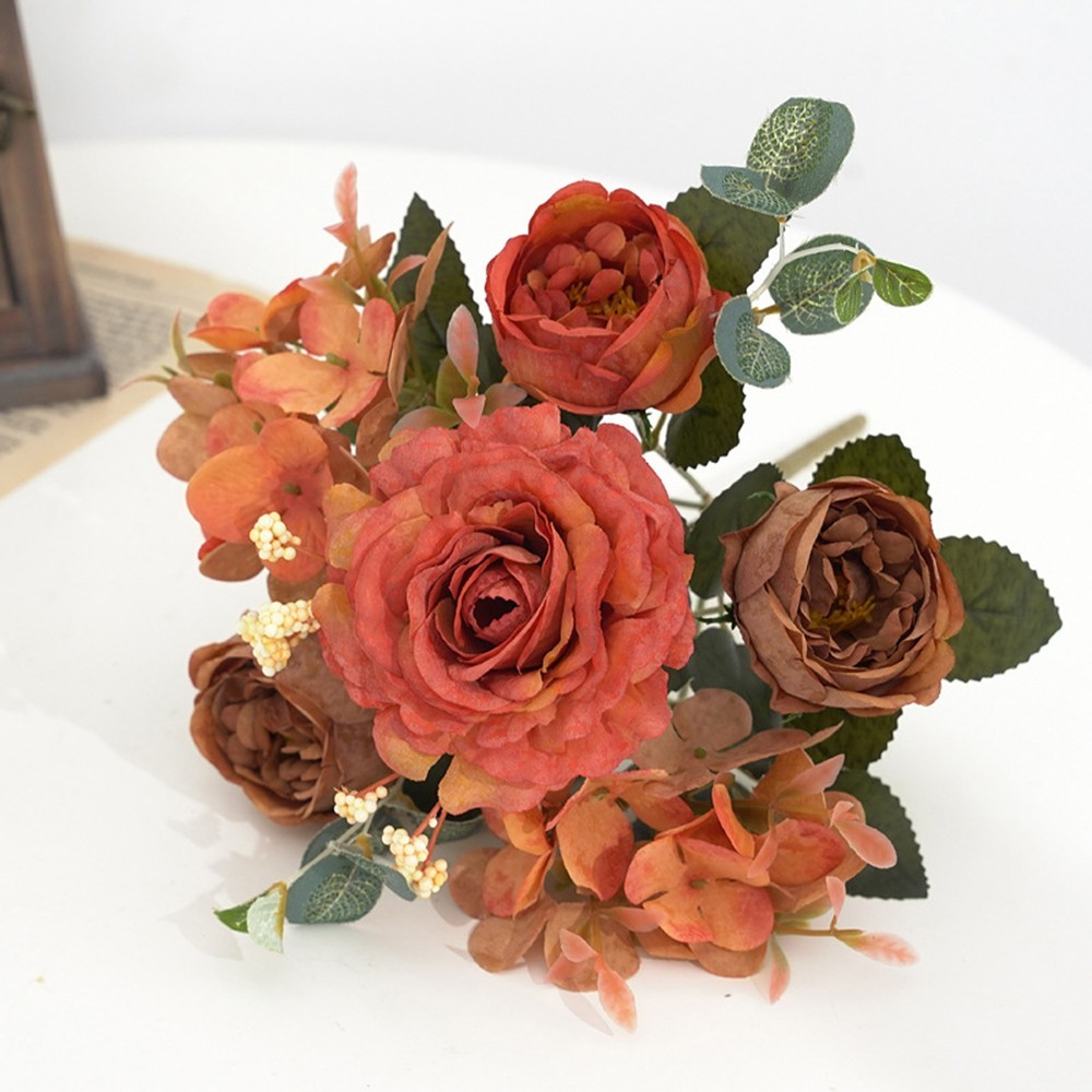 Silk Peony Artificial Flowers Fake Bouquet Wedding Party Decoration UK !