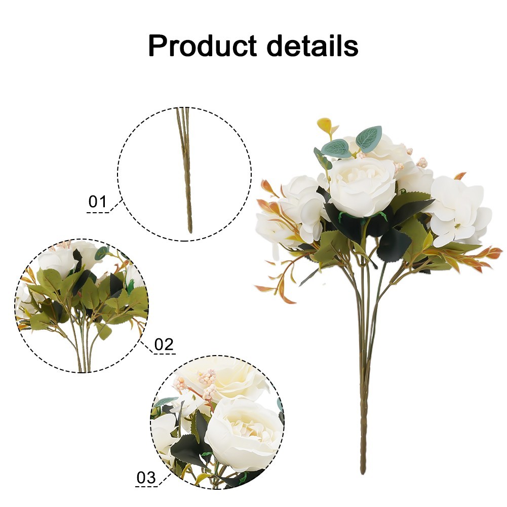Silk Peony Artificial Flowers Fake Bouquet Wedding Party Decoration UK !