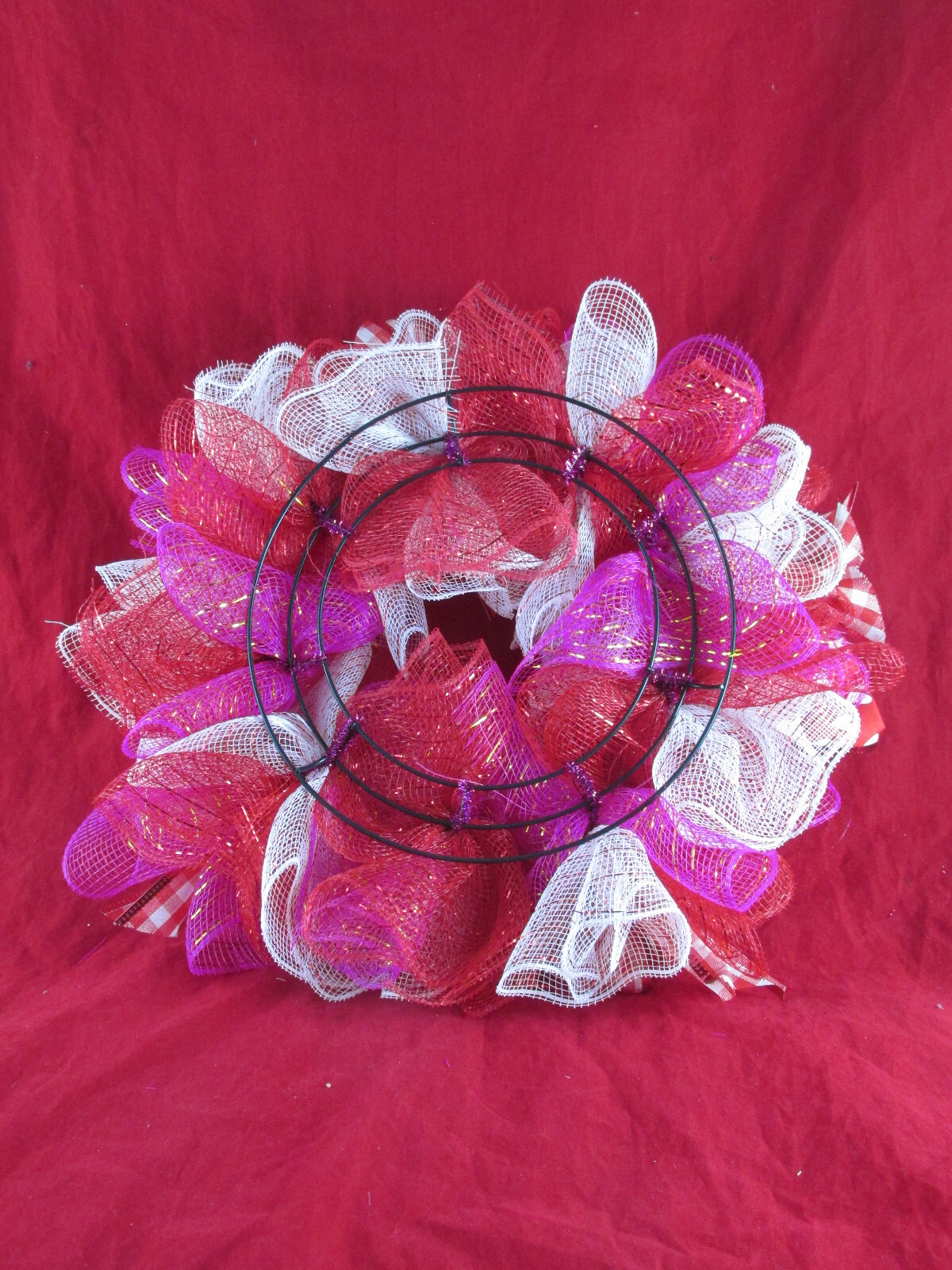 Scalloped Ruffle Deco Mesh Valentine’s Day Ribbon Wreath