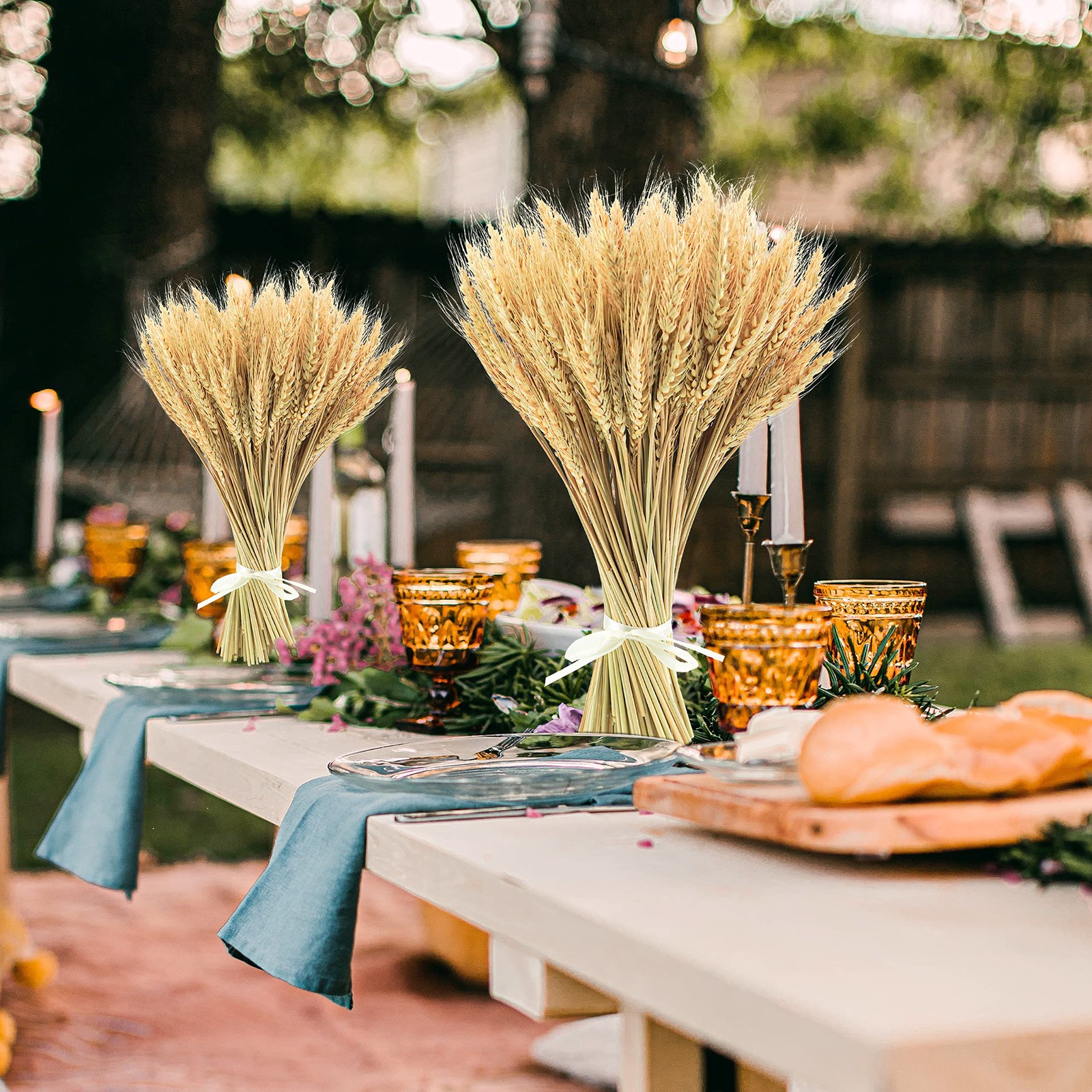 100 Stems 17.7 Inches Dried Wheat Stalks Dried Flowers 100% Natural for Home