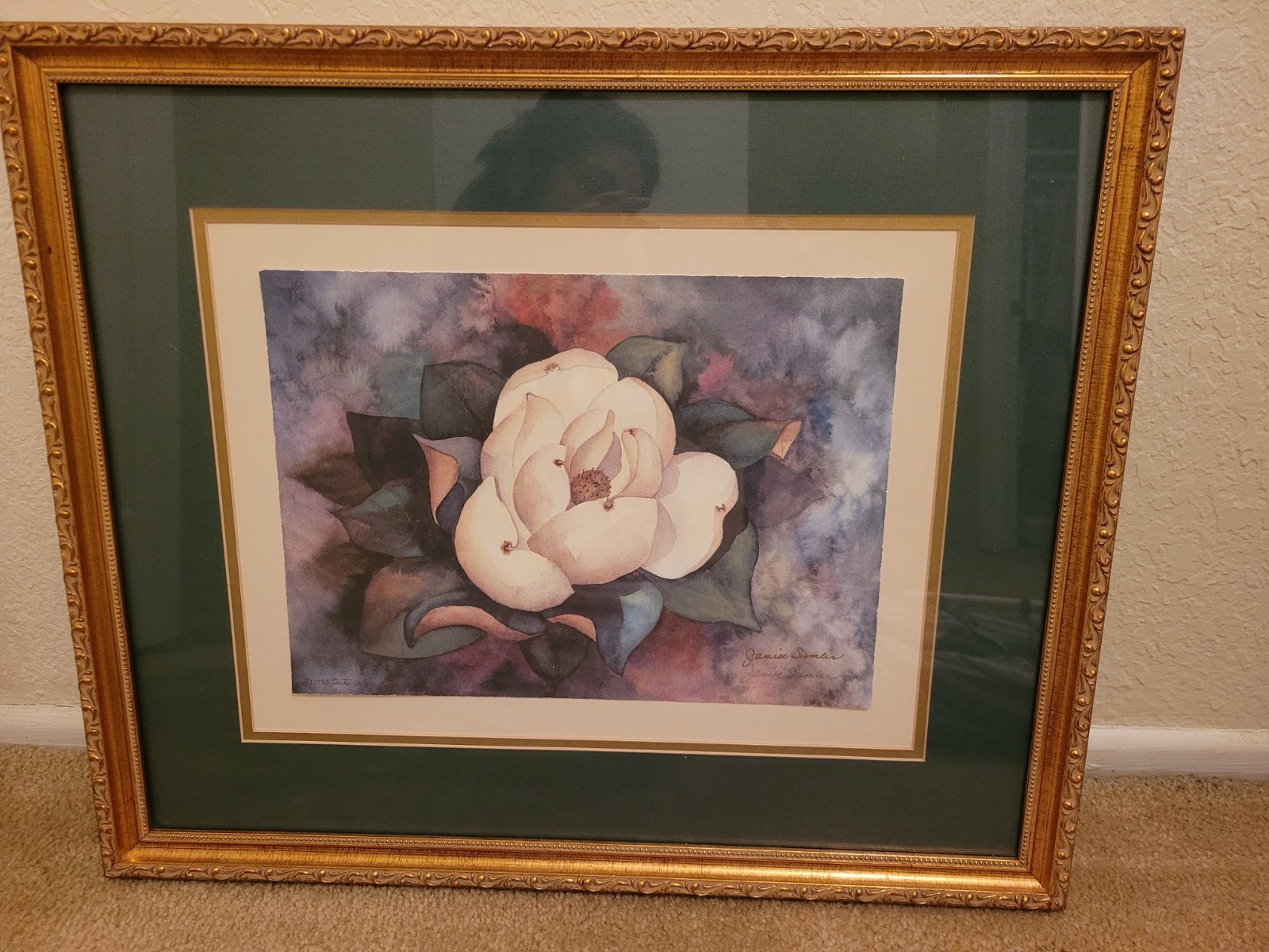 Frmaed, Matted, Signed Magnolia Flower Art Decor – Janice Sumler