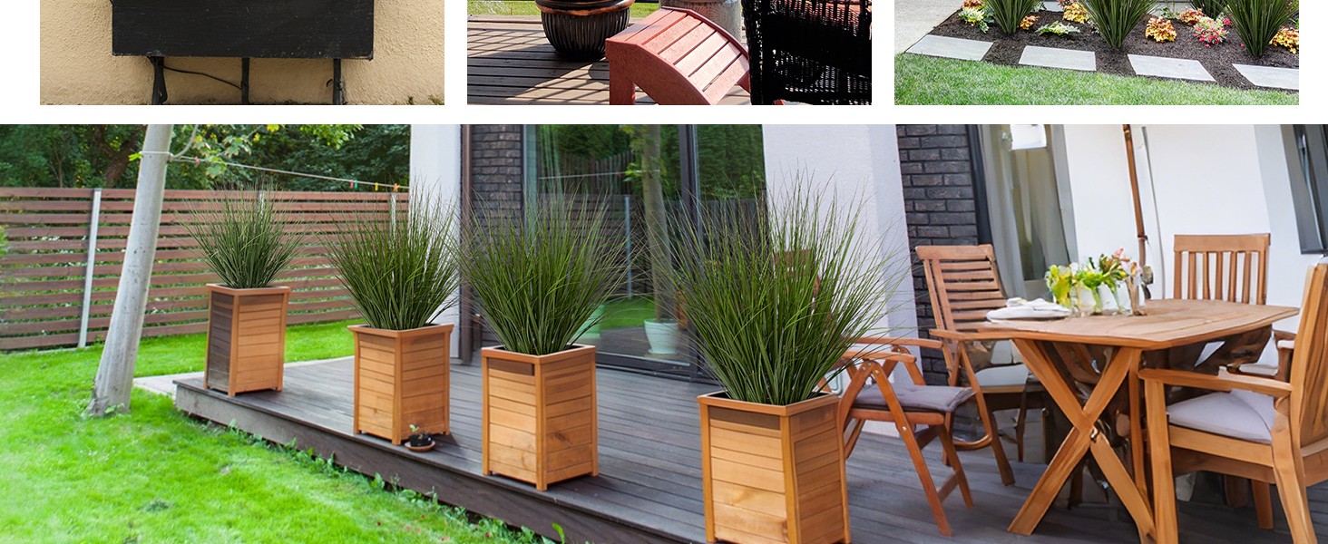 24PCS Fake Plants Artificial Wheat Grass Greenery Plastic Plants Fake Grass